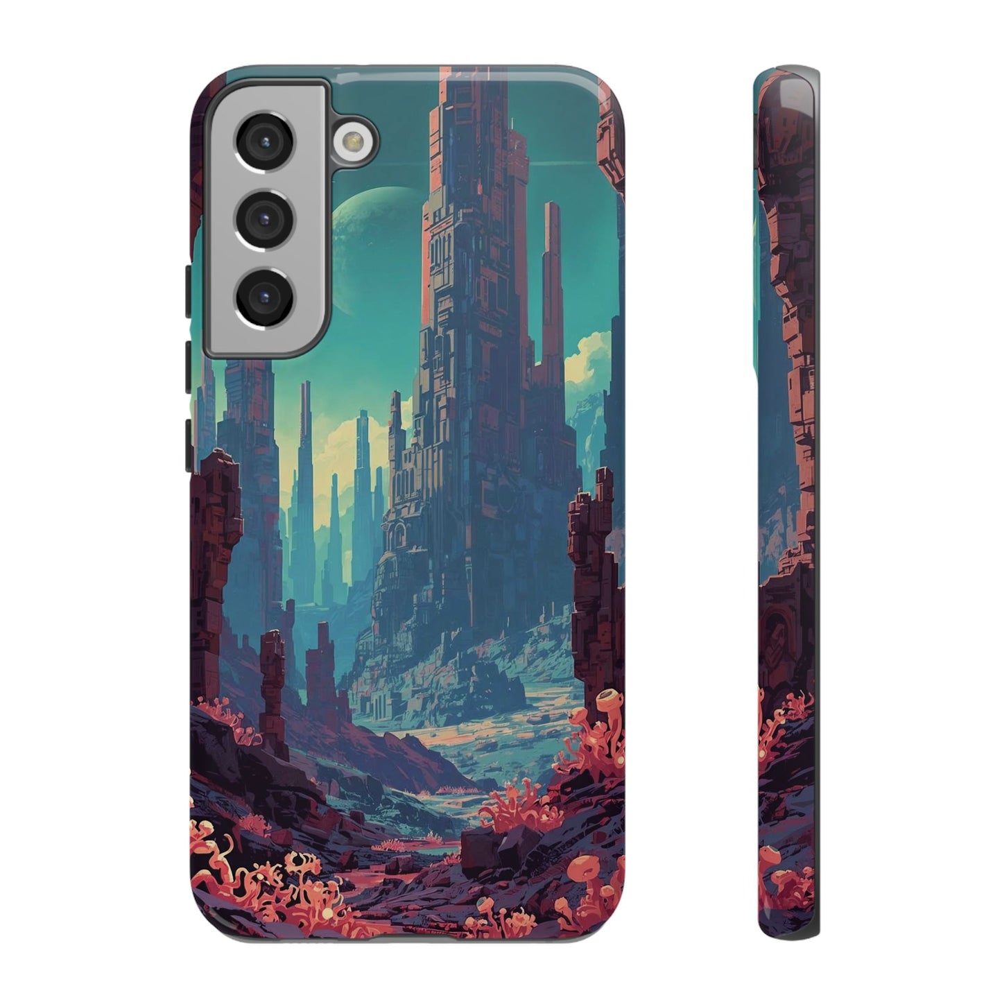 Alien Monolith Valley Sci-fi Phone Case - Pink Phone Case - Samsung Galaxy S22 Plus / Glossy