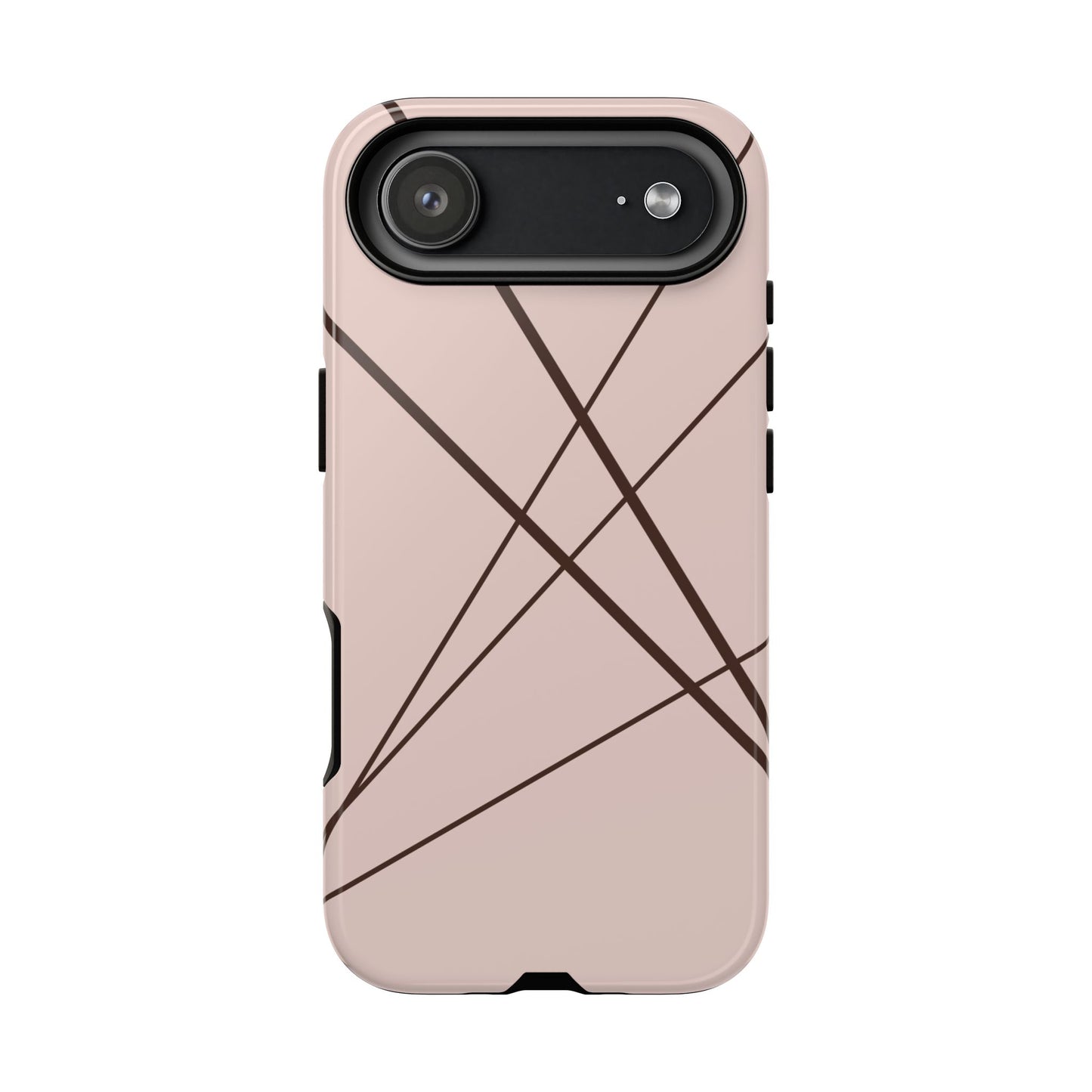 Abstract Pink with Brown Lines Phone Case - Pink Phone Case - iPhone 17 Air / Glossy