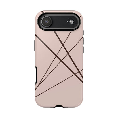 Abstract Pink with Brown Lines Phone Case - Pink Phone Case - iPhone 17 Air / Glossy