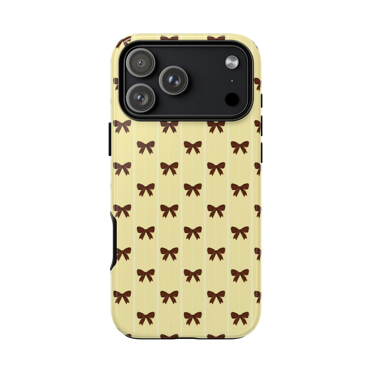Retro Chocolate Brown Bow Pattern Phone Case