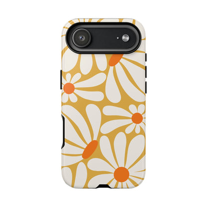 iPhone 17 Air / Glossy Phone Case - Retro Yellow Daisy Pattern Phone Case