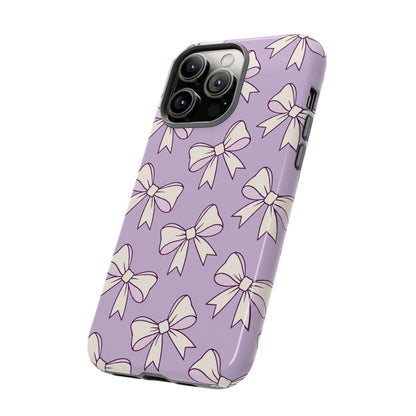 Chic Lilac Bow Pattern Phone Case
