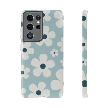 Cute Light Blue Daisy Pattern Phone Case - Blue Phone Case - Samsung Galaxy S21 Ultra / Glossy