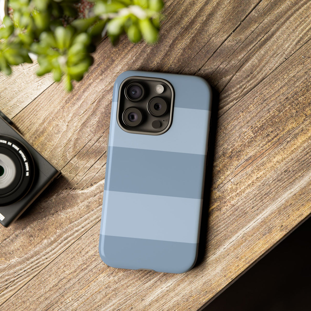 Light Blue Horizontal Stripe Pattern Phone Case - Blue Phone Case