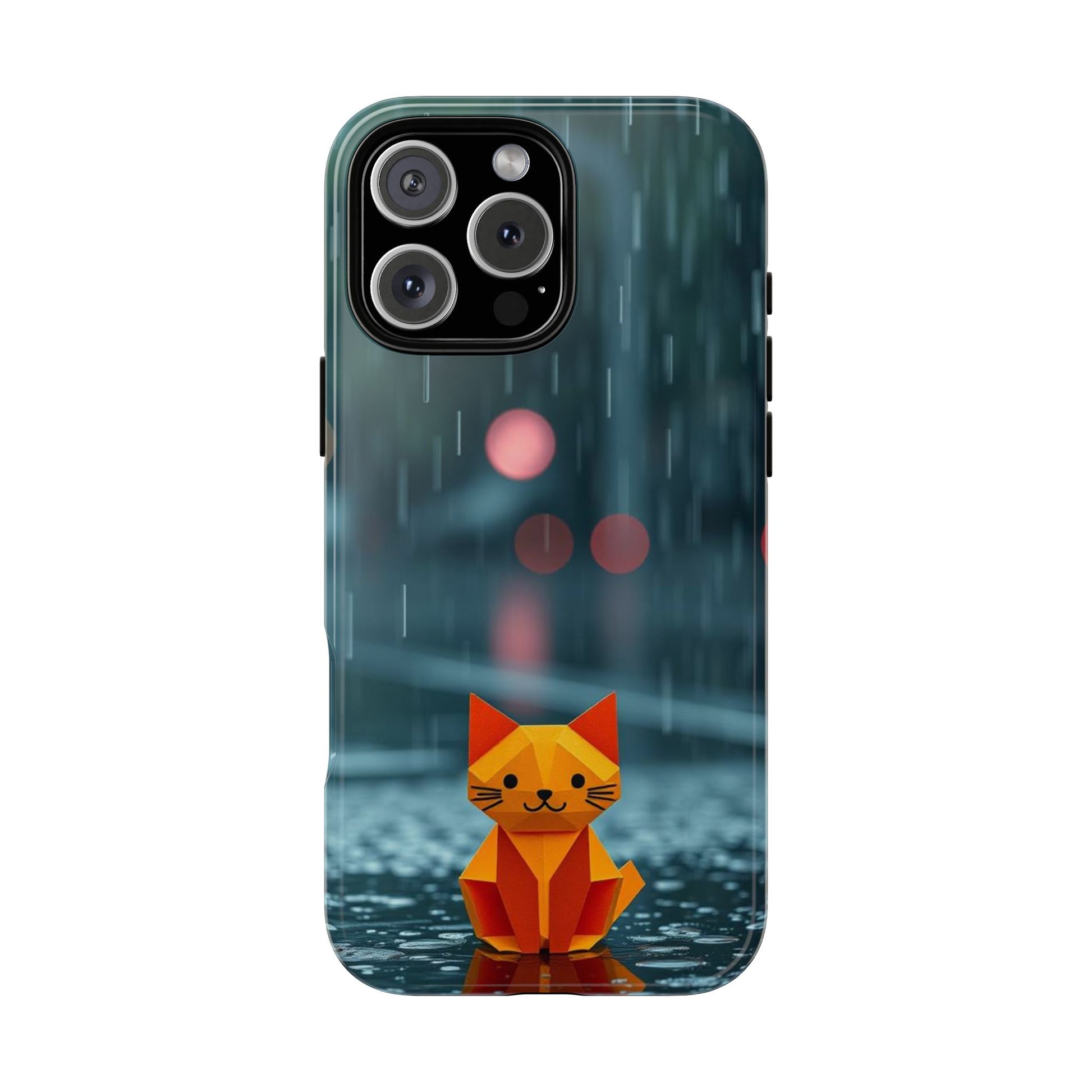 Cute Origami ’Soggy Cat’ Design Phone Case - Multicolor Phone Case - iPhone 16 Pro Max / Glossy