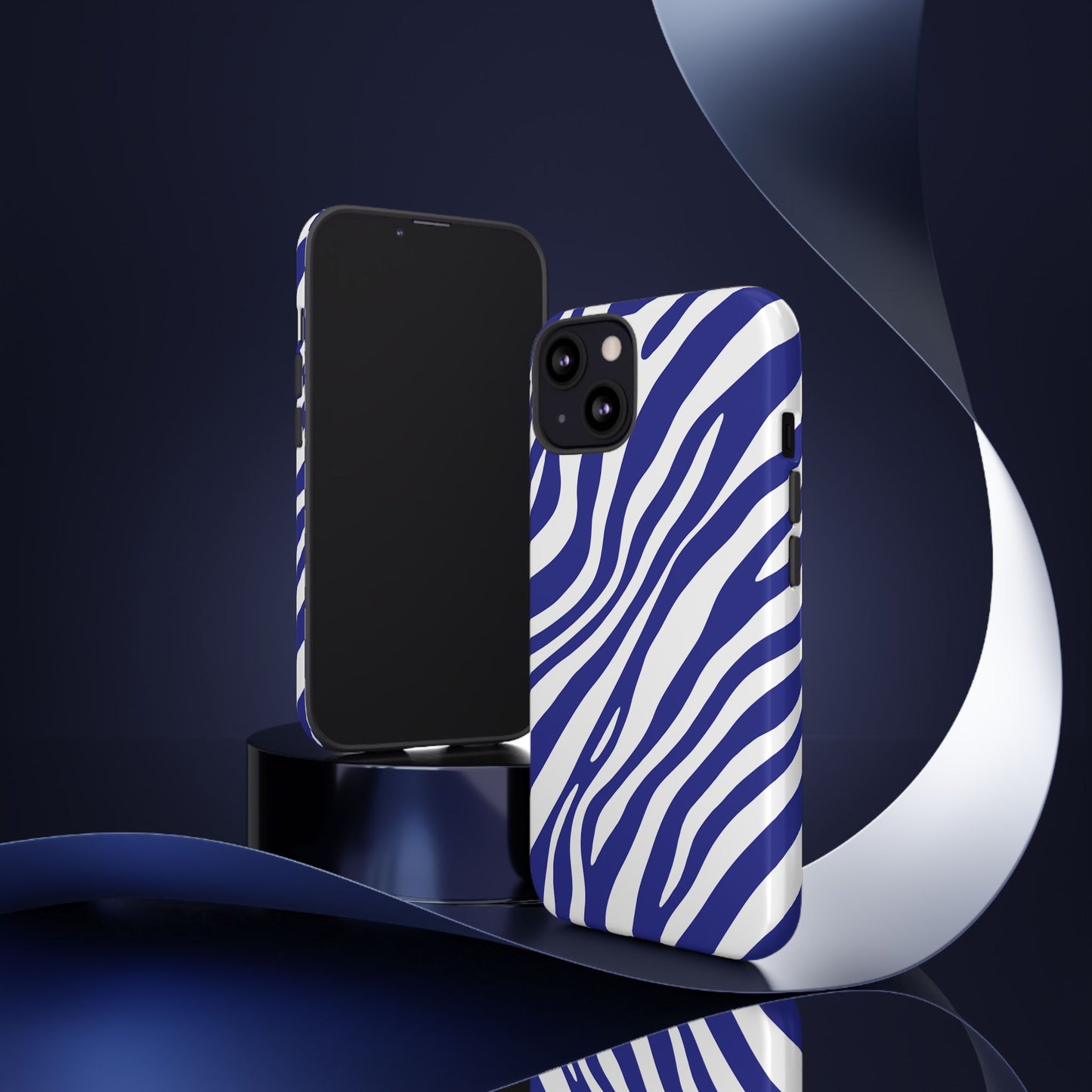 Modern Electric Blue Zebra Print Phone Case