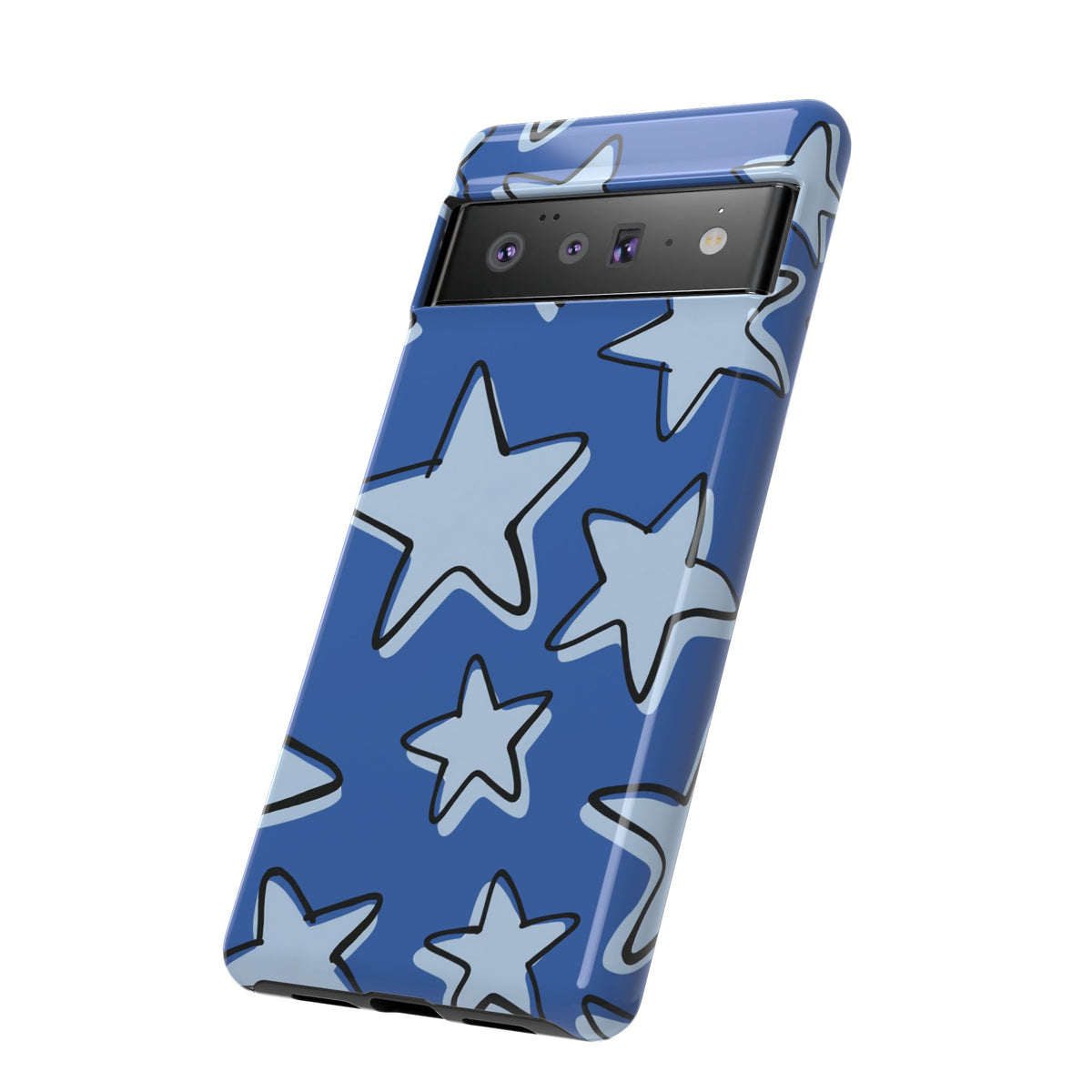 Cobalt Blue Doodle Star Phone Case
