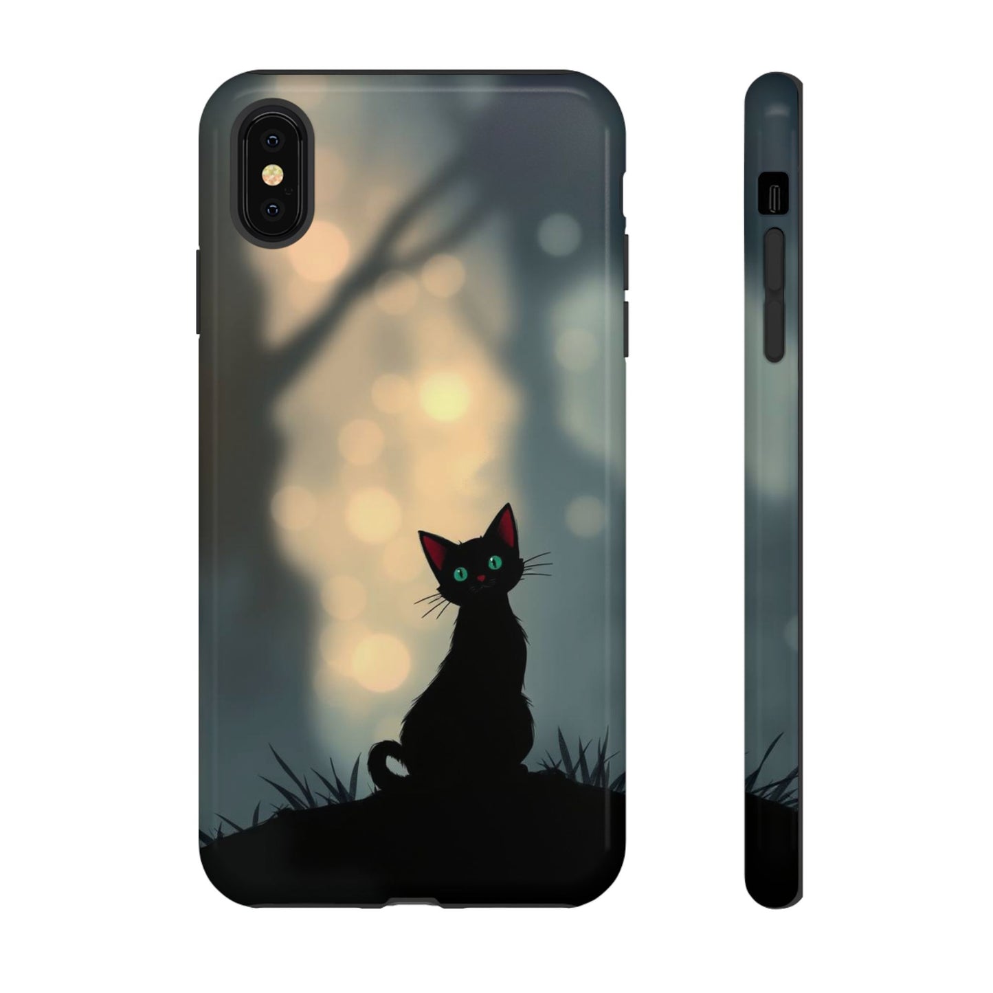 iPhone XS MAX / Glossy Phone Case - Gothic Cat Design Phone Case