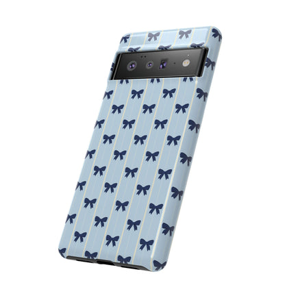 Retro Navy Blue Bow Pattern Phone Case