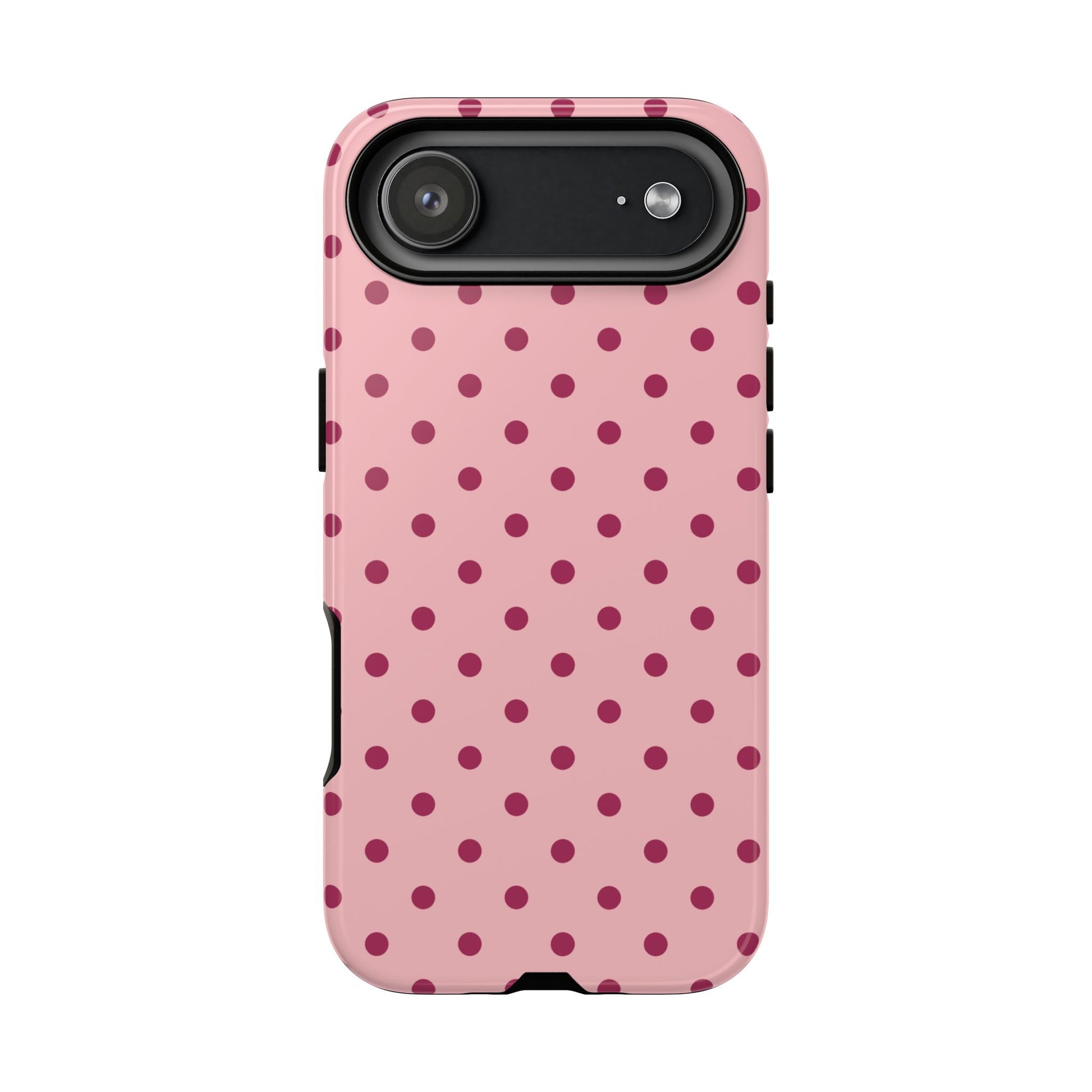 iPhone 17 Air / Glossy Phone Case - ’Pink with Red Dot Pattern’ Phone Case