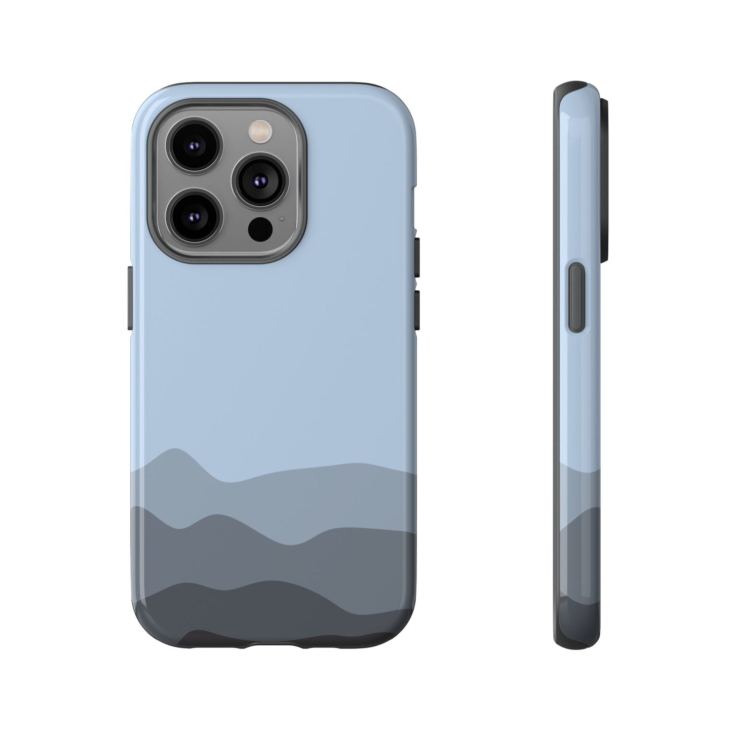 Blue Abstract Waves Protective Phone Case - Blue Phone Case - iPhone 14 Pro / Glossy