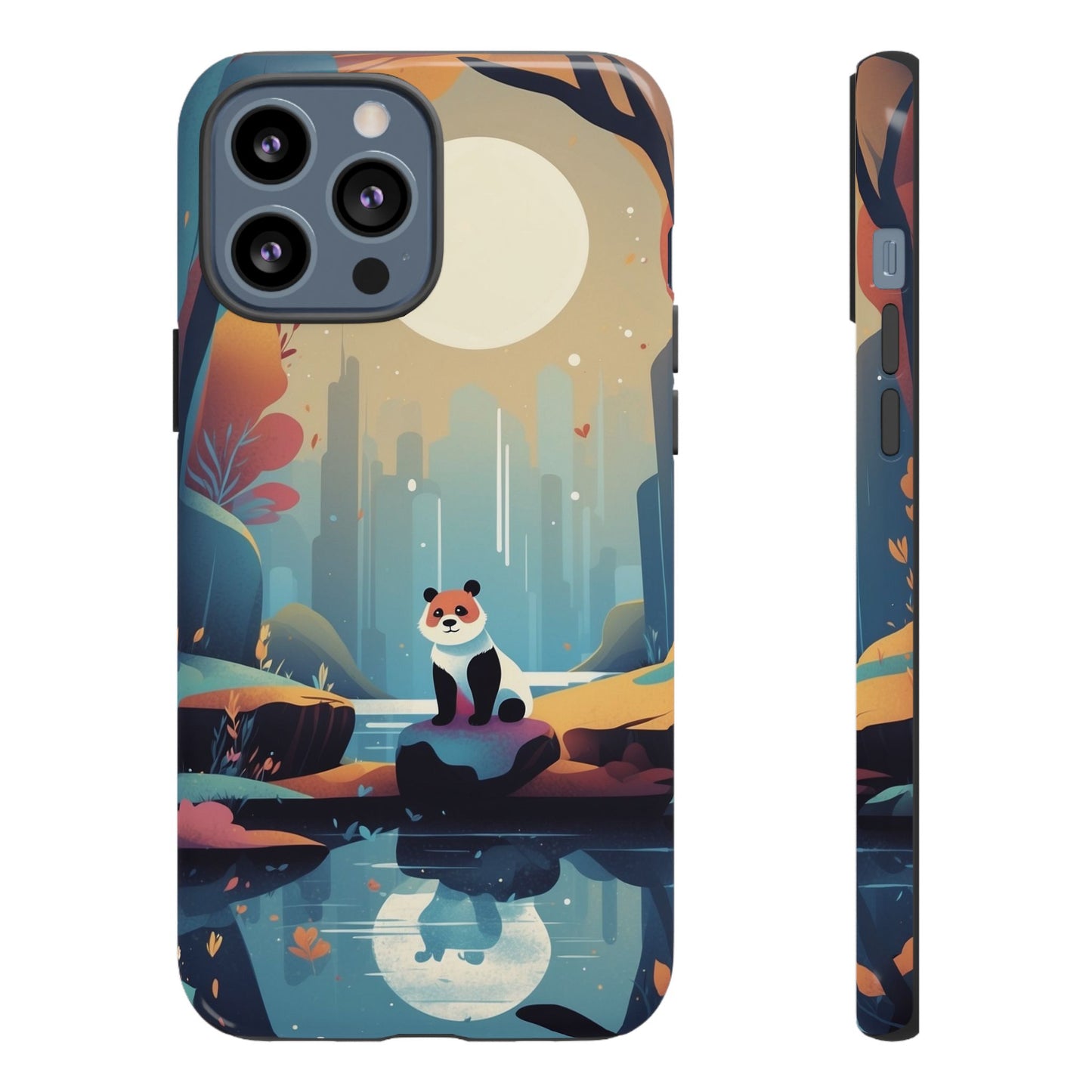iPhone 13 Pro Max / Glossy Phone Case - Stylised Panda Design Phone Case