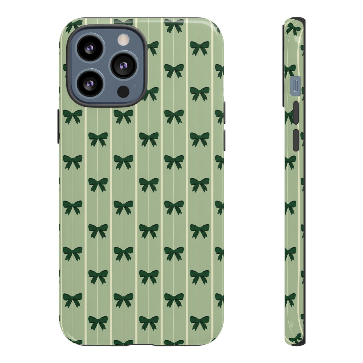 Retro Forest Green Bow Pattern Phone Case