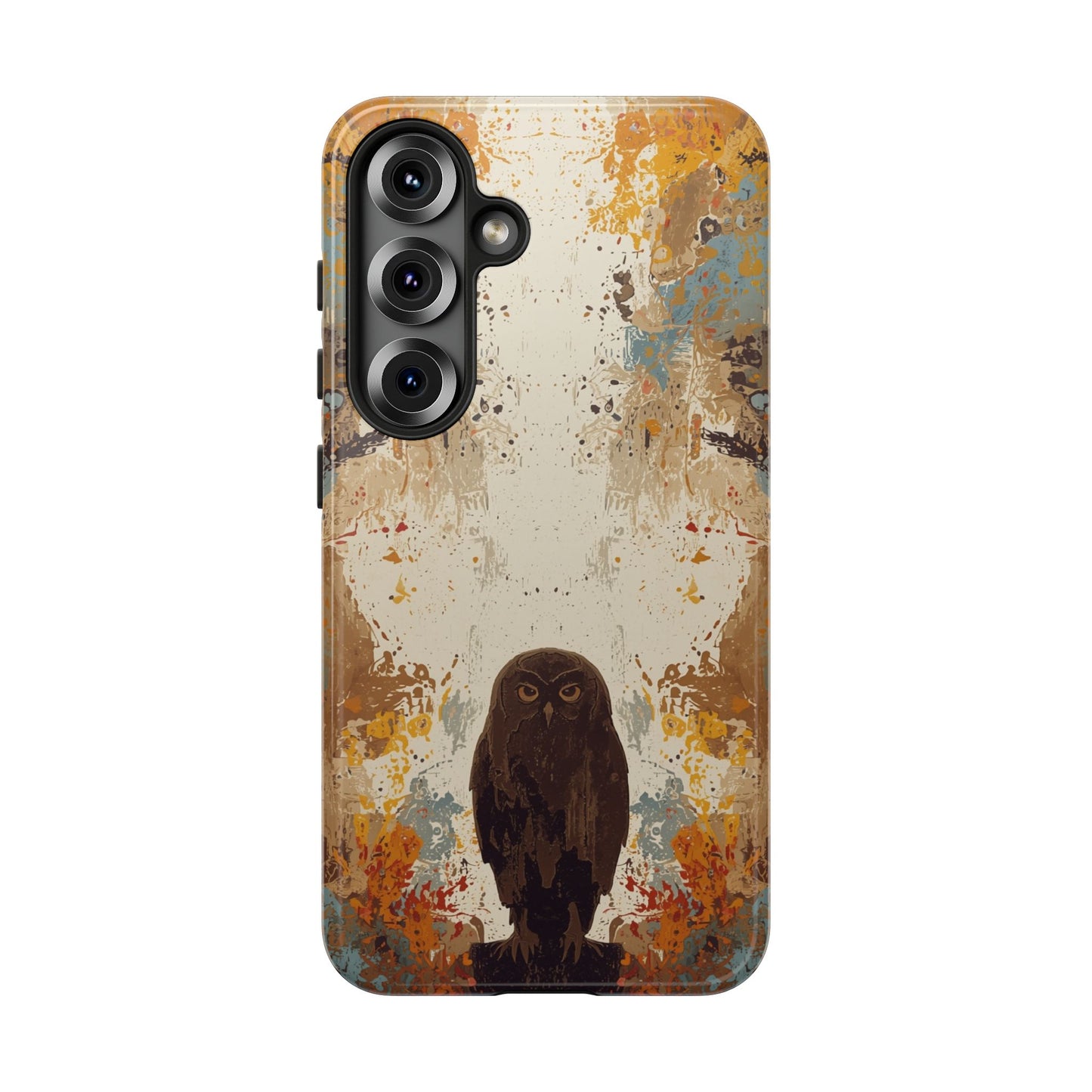 Samsung Galaxy S25 / Glossy Phone Case - Abstract Owl Design Phone Case