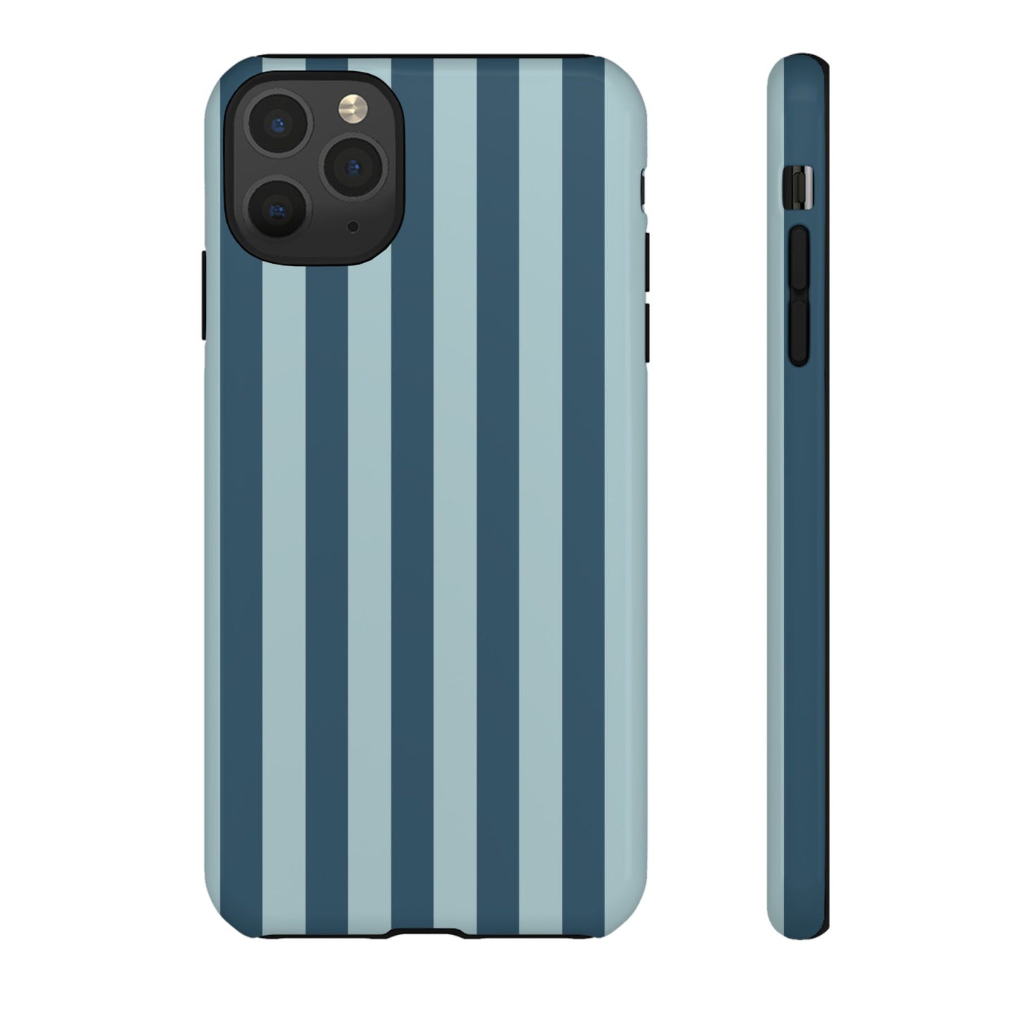 iPhone 11 Pro Max / Glossy Phone Case - ’Blue Stripe Pattern’ Phone Case