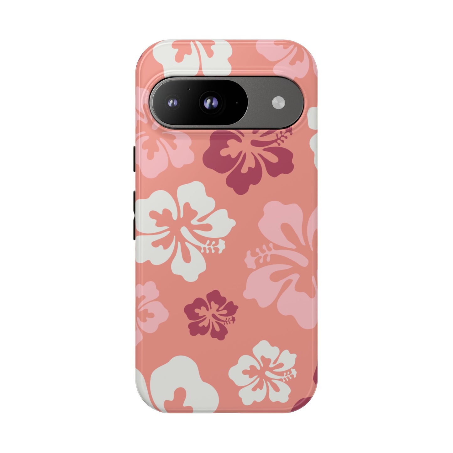 Google Pixel 9 / Glossy Phone Case - ’Pink Hibiscus Retro Pattern #3’ Phone Case