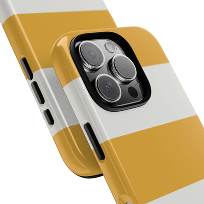 Phone Case - Yellow & White Horizontal Stripe Pattern Phone Case