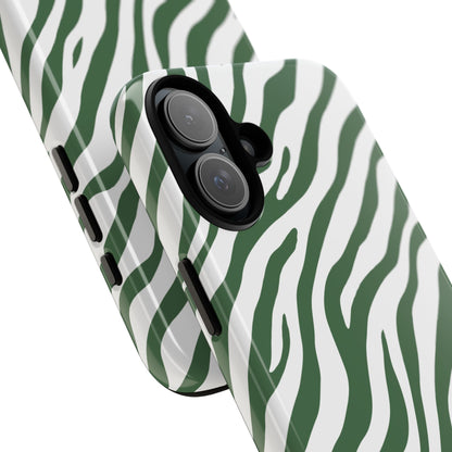 Stylish Sage Zebra Print Phone Case