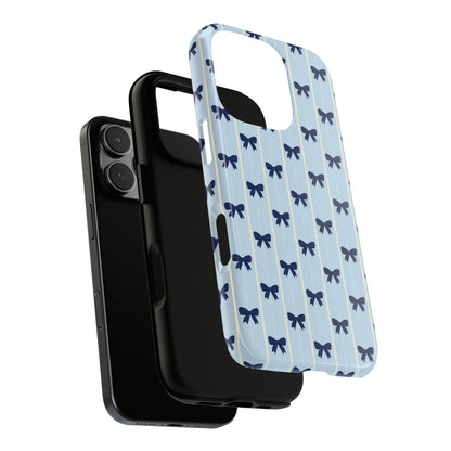 Retro Navy Blue Bow Pattern Phone Case