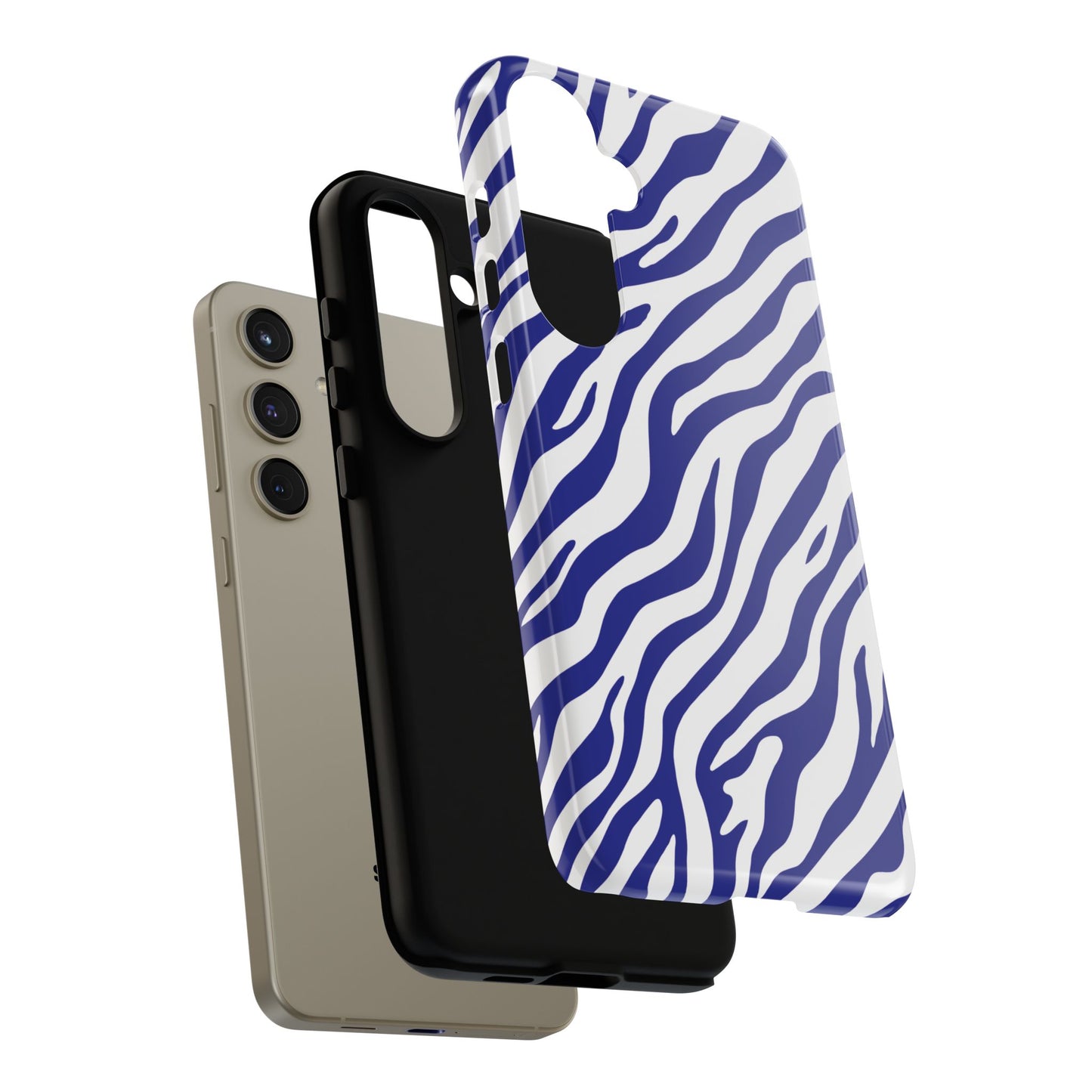 Stylish Electric Blue Zebra Print Phone Case