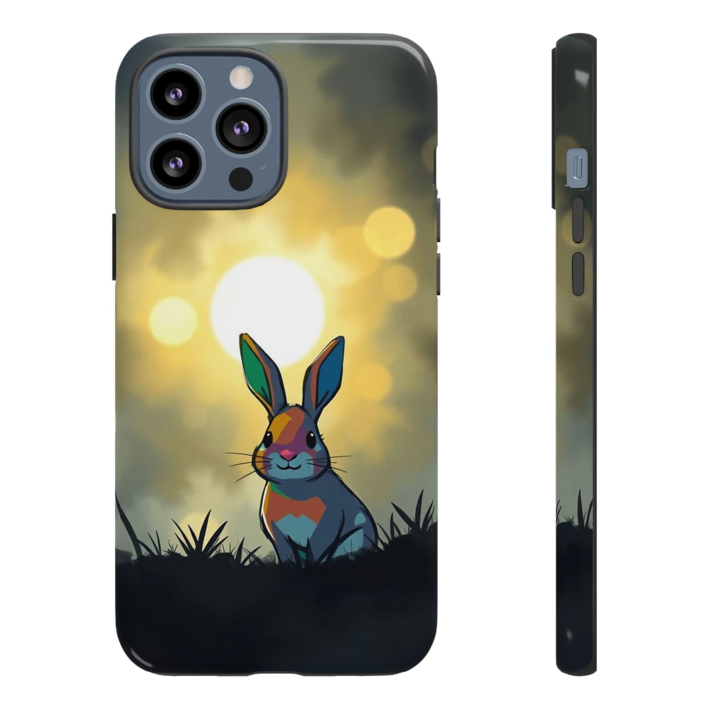 iPhone 13 Pro Max / Glossy Phone Case - Gothic Rabbit Moody Design Phone Case