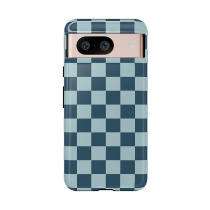 Google Pixel 8 / Glossy Phone Case - ’Blue Checkered Pattern’ Phone Case