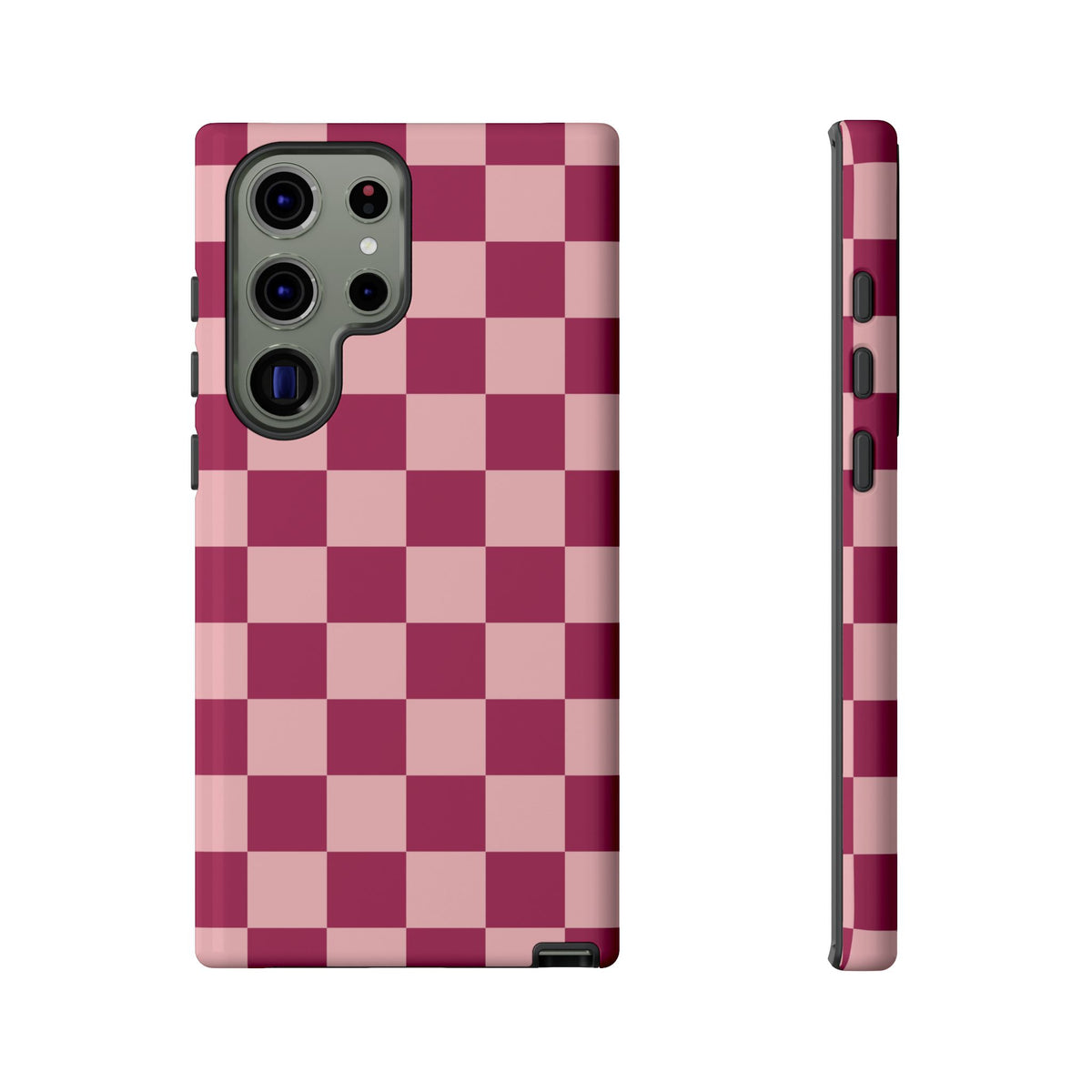 Pink Checked Pattern Phone Case - Pink Phone Case - Samsung Galaxy S23 Ultra / Glossy