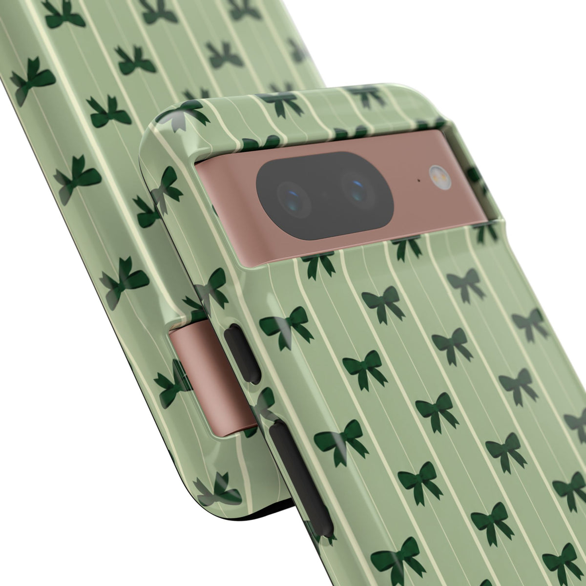 Retro Forest Green Bow Pattern Phone Case