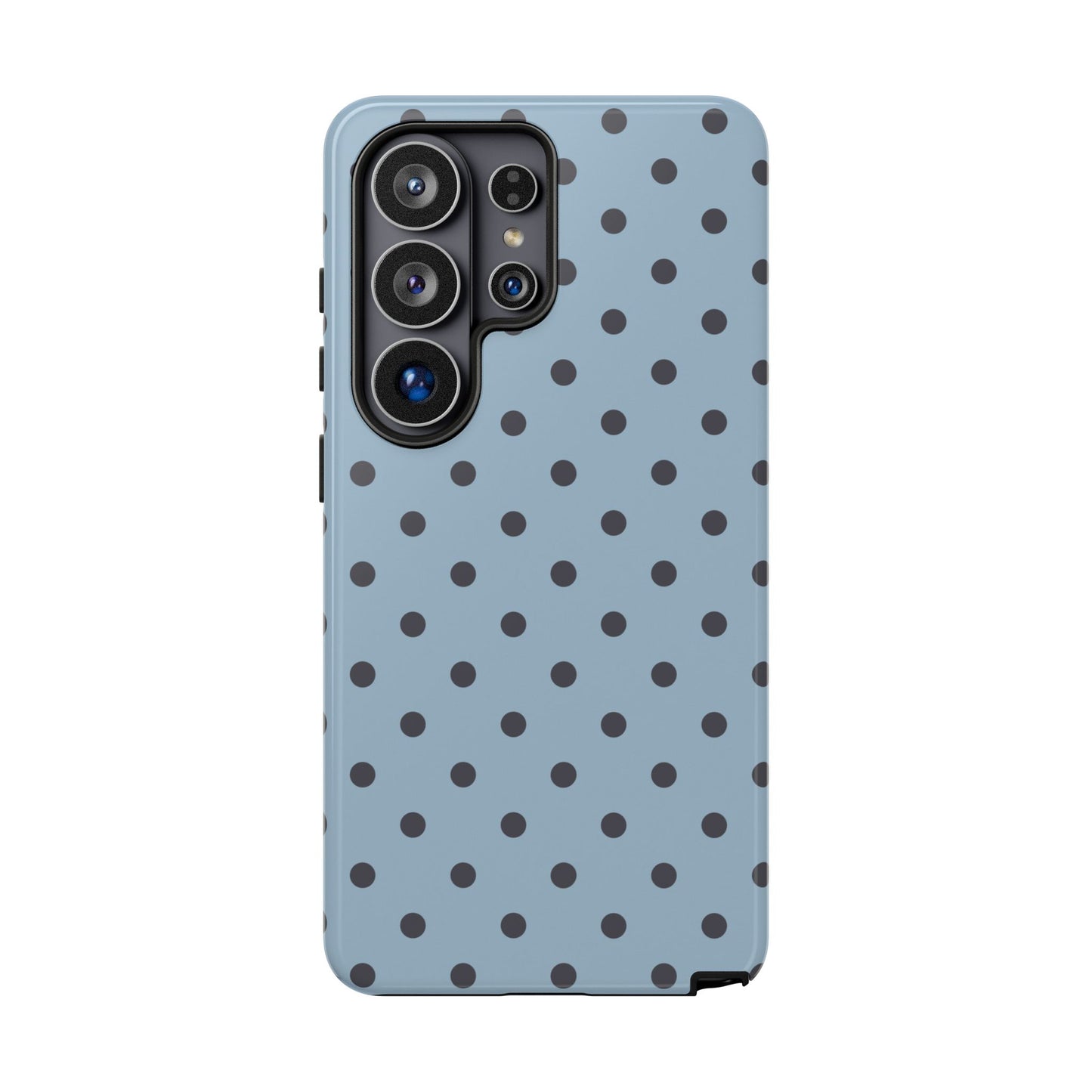 Light Blue with Dark Blue Dot Pattern Phone Case