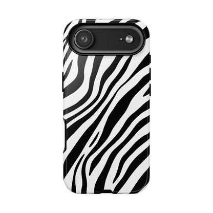 Modern Monochrome Zebra Print Phone Case