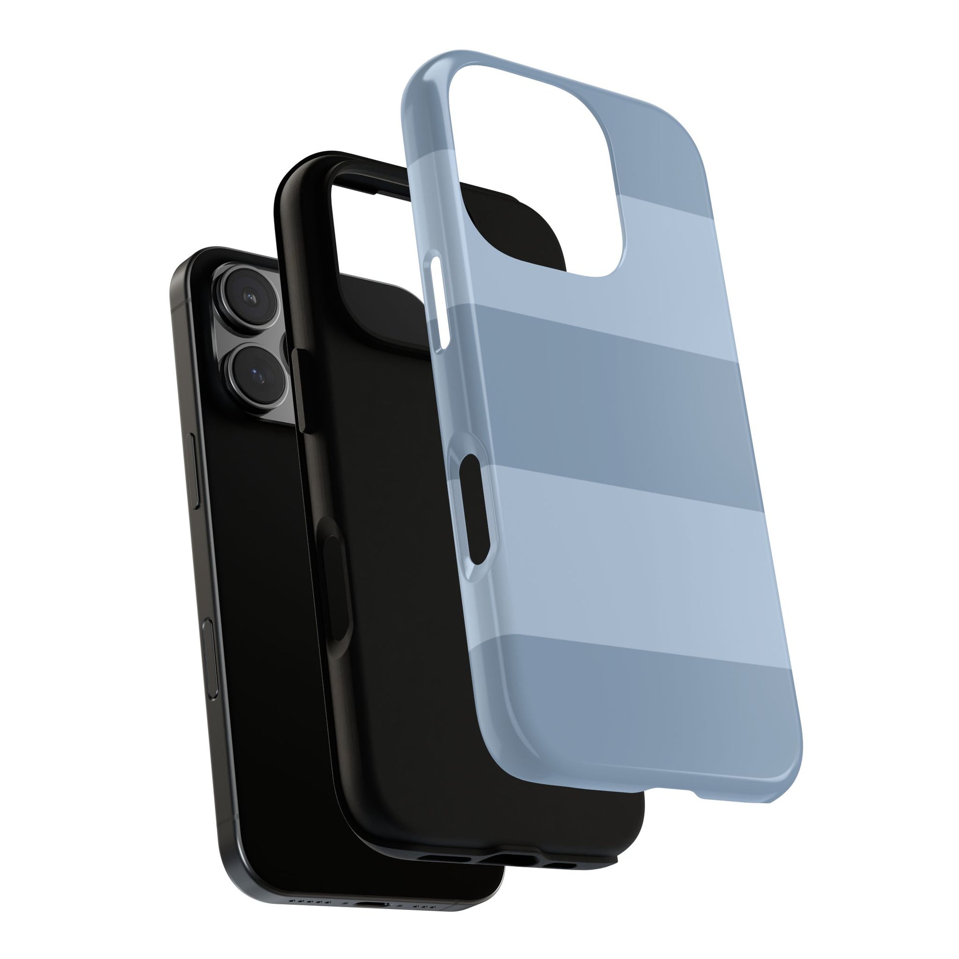 Light Blue Horizontal Stripe Pattern Phone Case - Blue Phone Case
