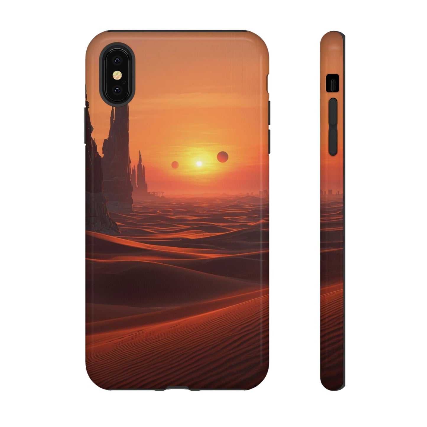 Twin Suns Desert World Sci-fi Phone Case - Orange Phone Case - iPhone XS MAX / Glossy