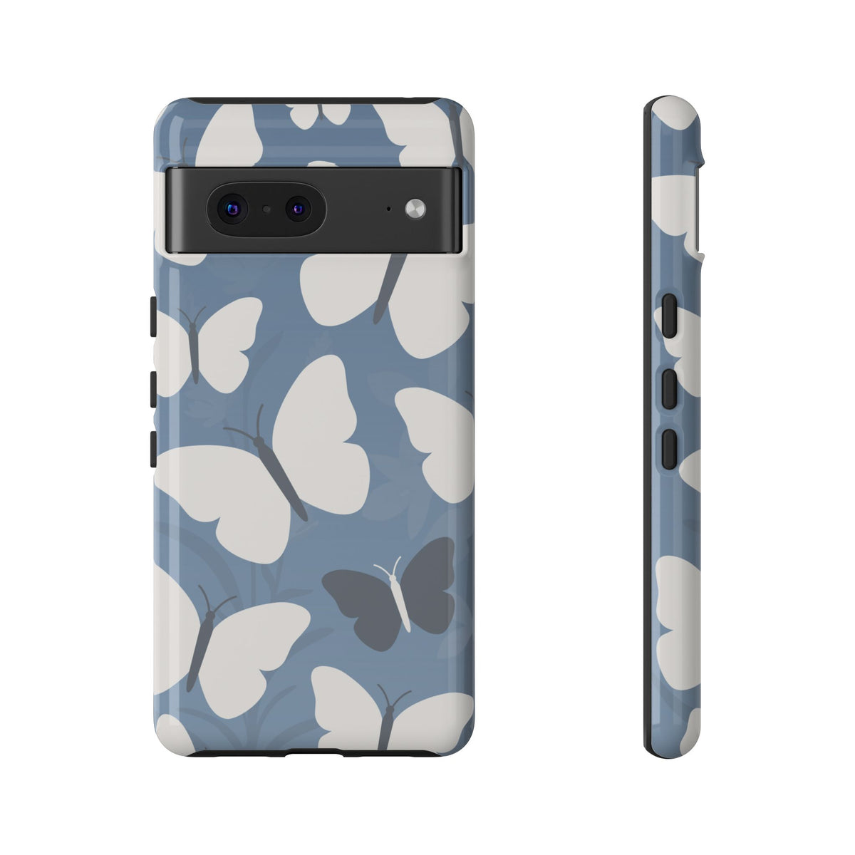 Minimalist Light Blue Butterfly Pattern Phone Case - Blue Phone Case - Google Pixel 7 / Glossy