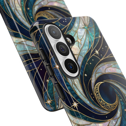 Elegant Navy & Teal Celestial Swirl Phone Case