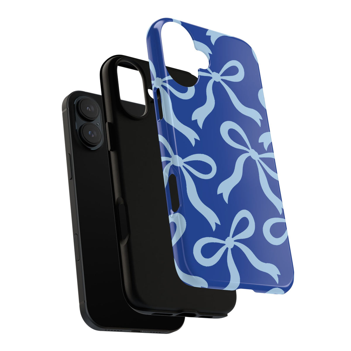 Bold Cobalt Blue and Powder Blue Bow Pattern Phone Case - Blue Phone Case