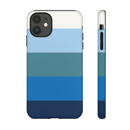 Blue and White Stripe Pattern Phone Case - Blue Phone Case - iPhone 11 / Glossy