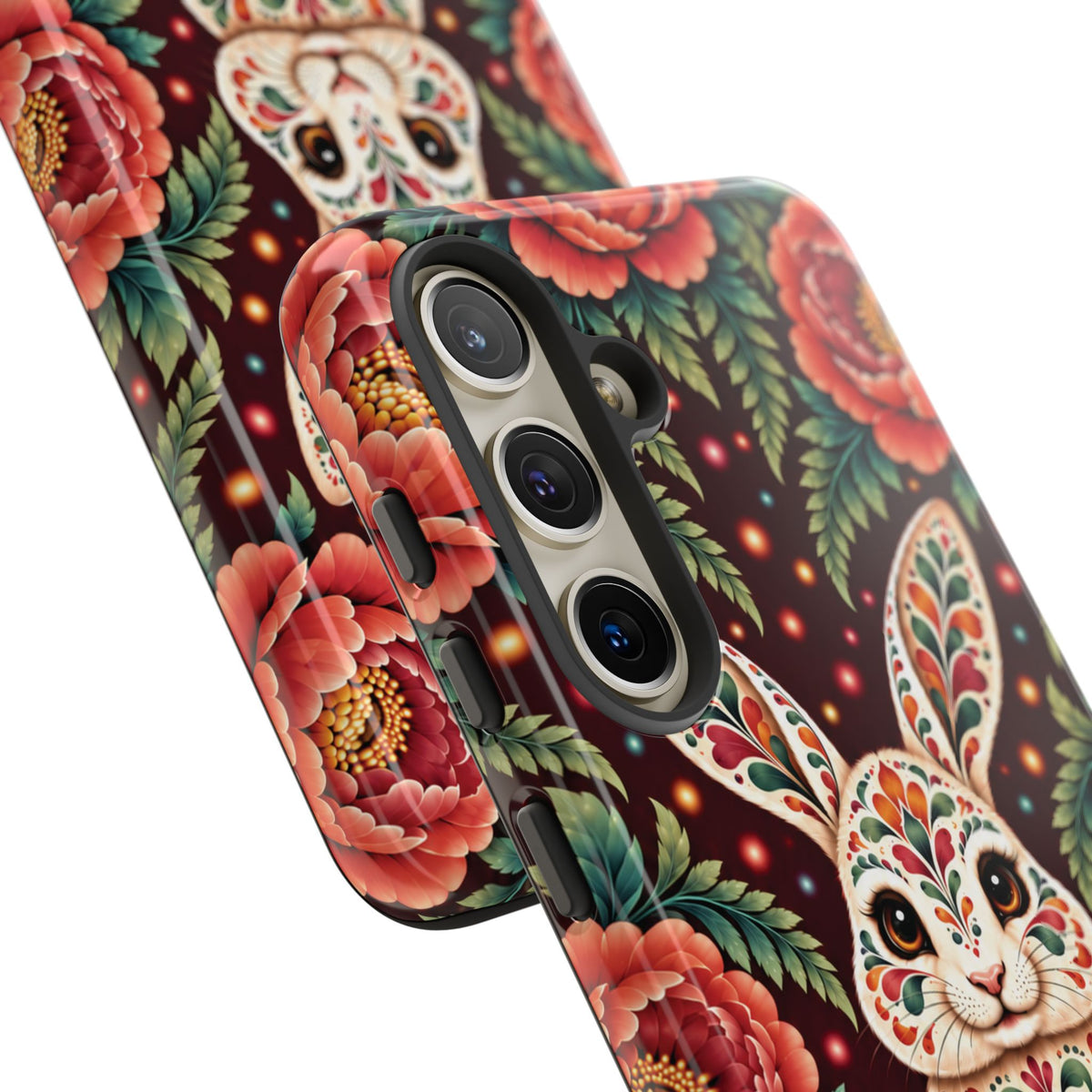 Cute Terracotta and Teal Calavera Bunny Phone Case - Phone Case