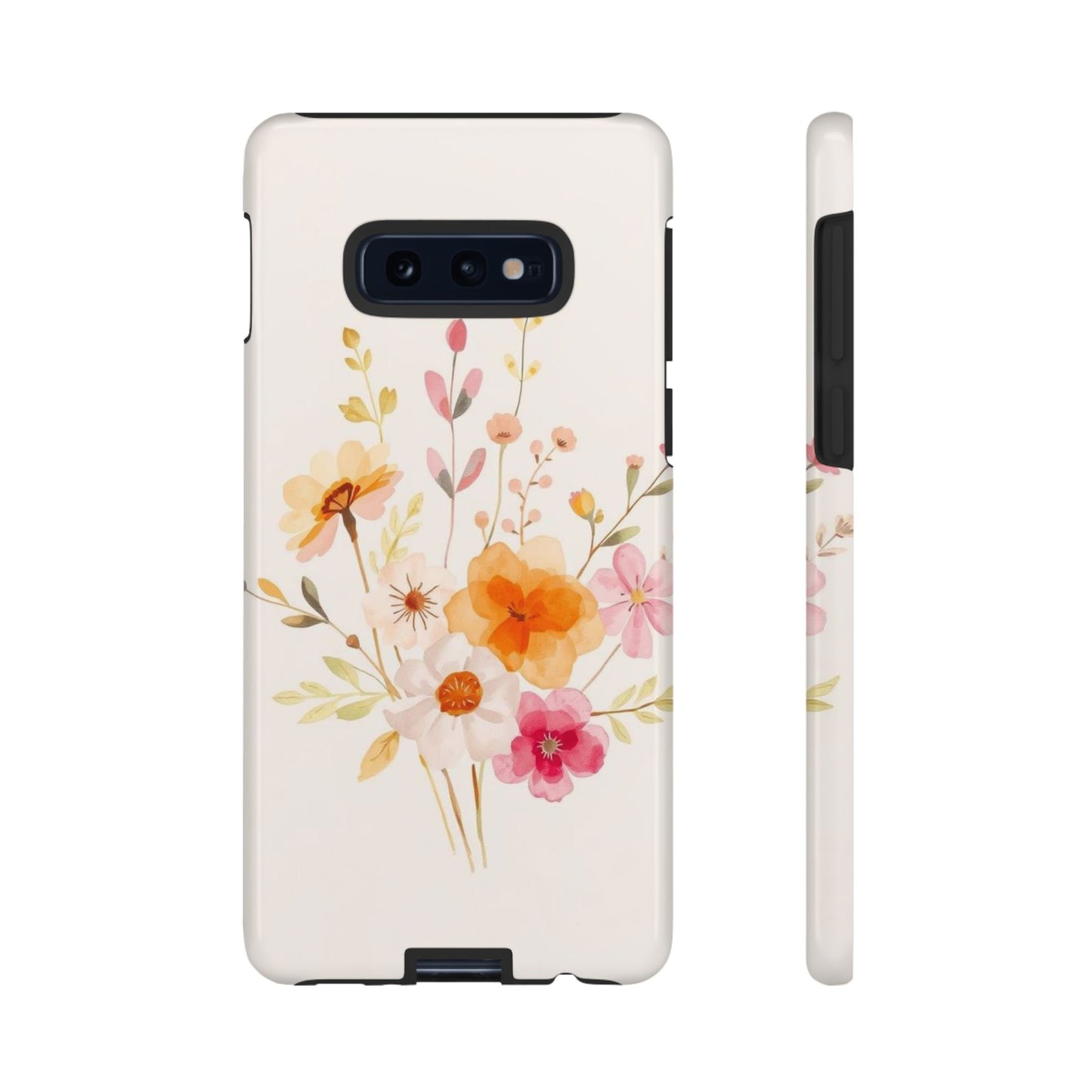 Samsung Galaxy S10E / Glossy Phone Case - Boho Chic Watercolour Flower Pattern Phone Case