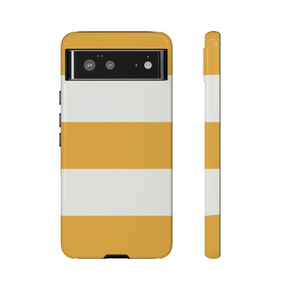 Yellow & White Horizontal Stripe Pattern Phone Case - Yellow Phone Case - Google Pixel 6 / Glossy