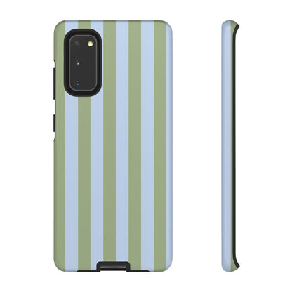Trendy Ice Blue & Green Stripe Pattern Phone Case - Blue Phone Case - Samsung Galaxy S20 / Glossy