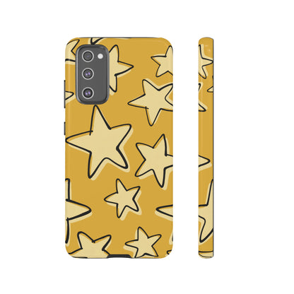 Golden Yellow Doodle Star Phone Case