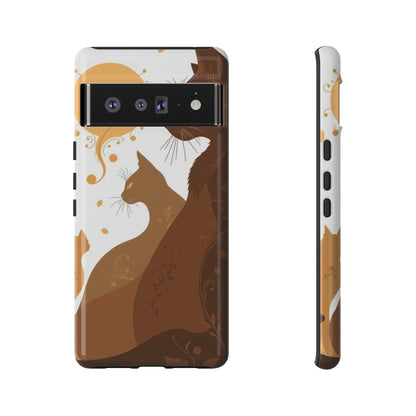 Google Pixel 6 Pro / Glossy Phone Case - Abstract Cat Pattern Design Phone Case