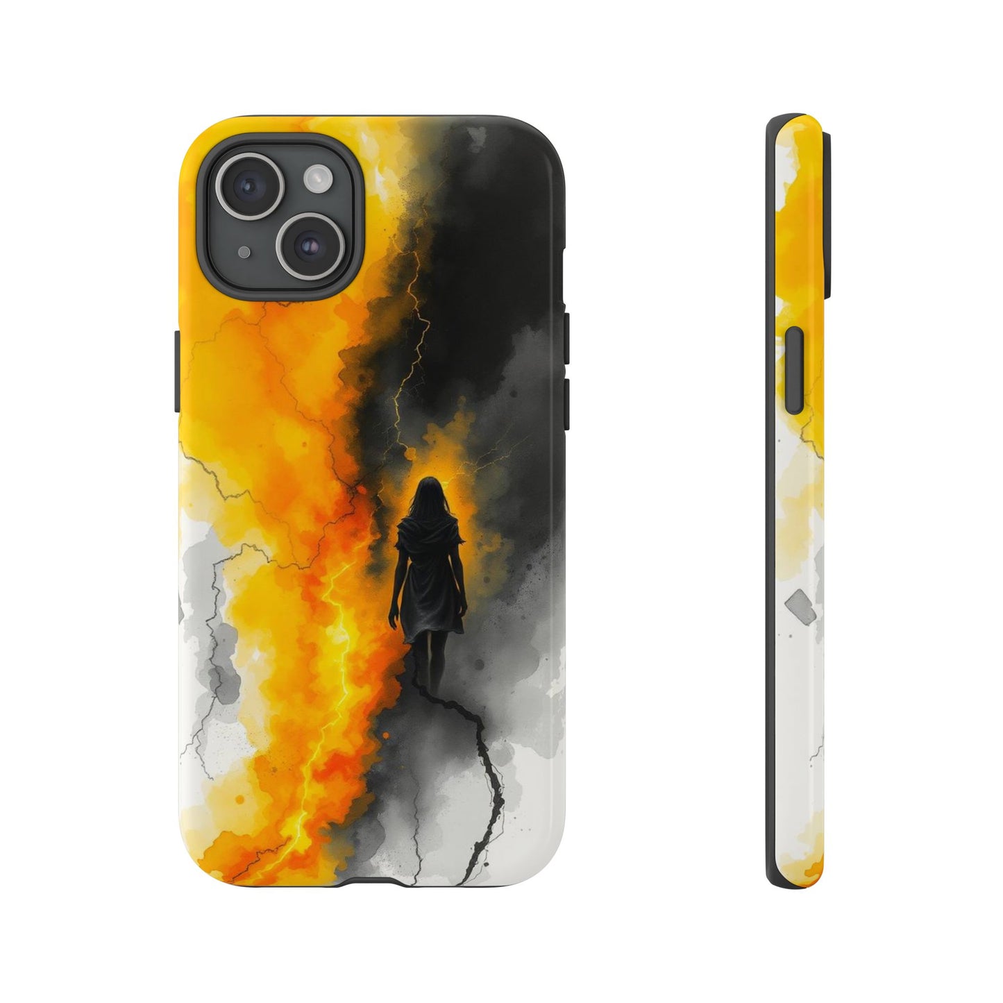 iPhone 15 Plus / Glossy Phone Case - Watercolour Gothic Silhouette of a Woman Phone Case