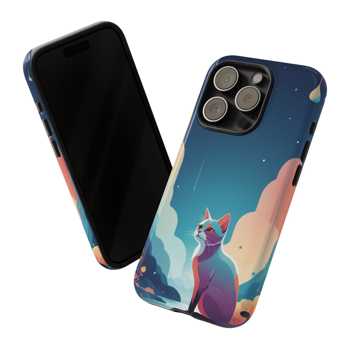 Stylised Cat Design Phone Case - Multicolor Phone Case