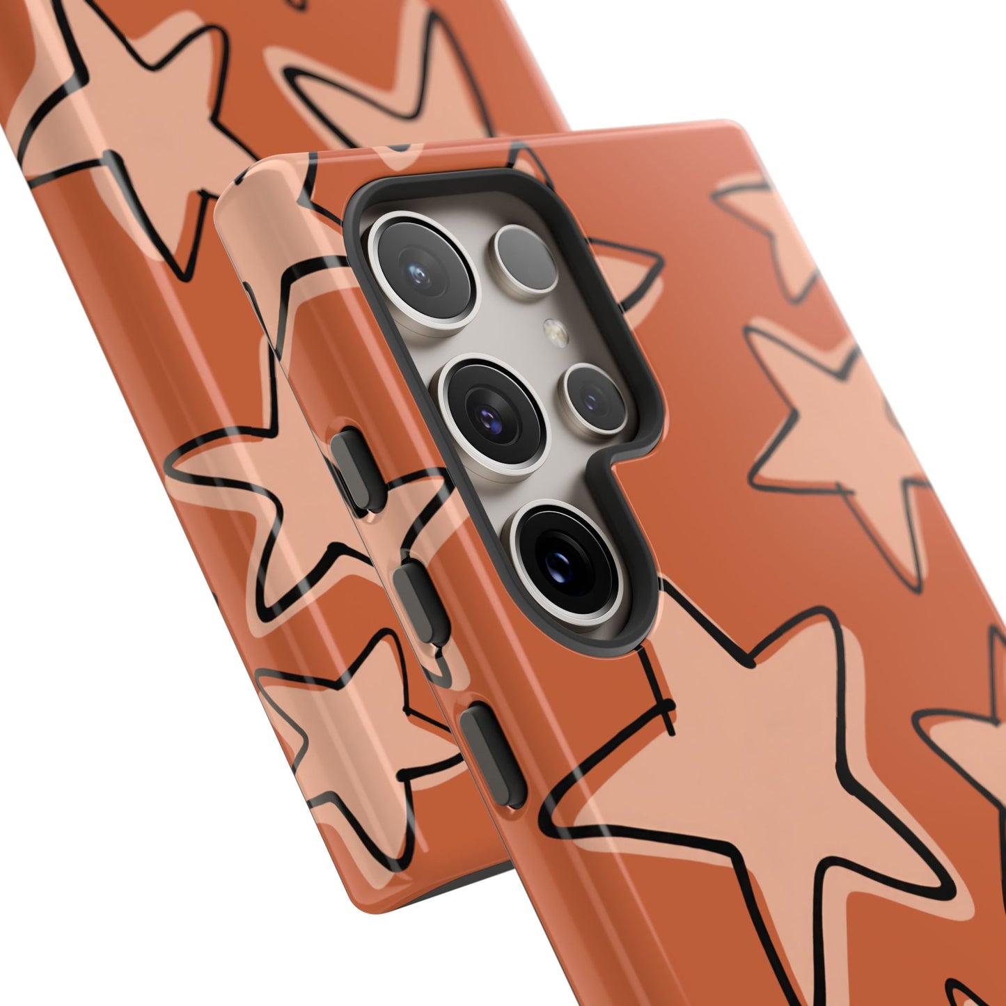 Burnt Orange Doodle Star Phone Case