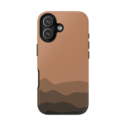Brown Abstract Waves Protective Phone Case - Brown Phone Case - iPhone 17 / Glossy