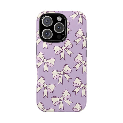 Chic Lilac Bow Pattern Phone Case