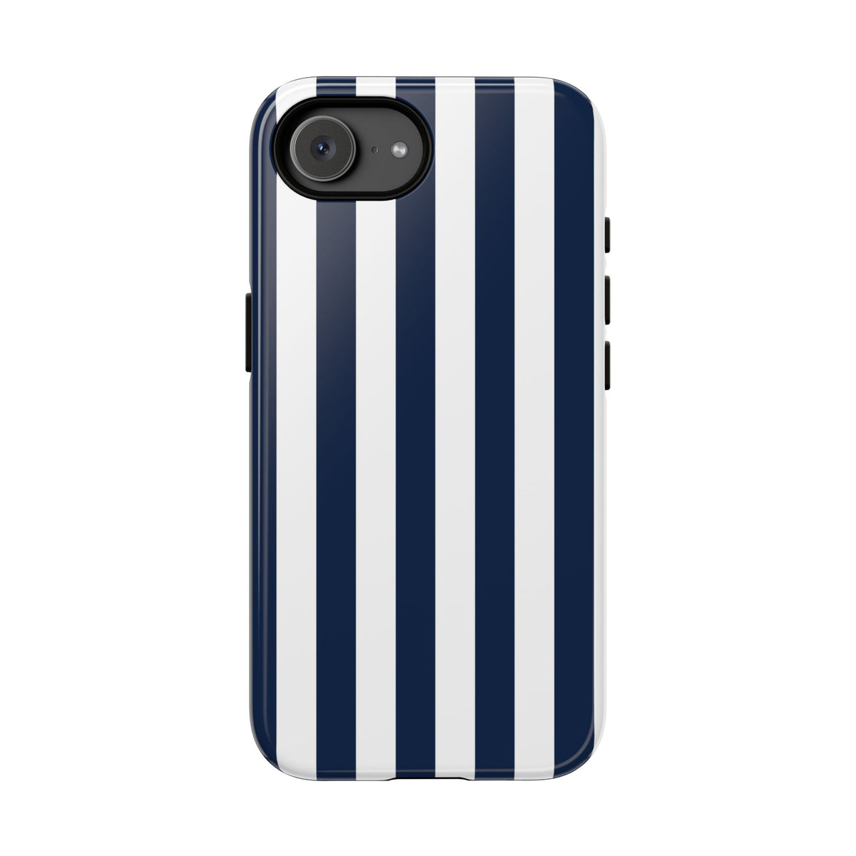Simple Dark Blue & White Stripe Pattern Phone Case - White Phone Case - iPhone 17e / Glossy