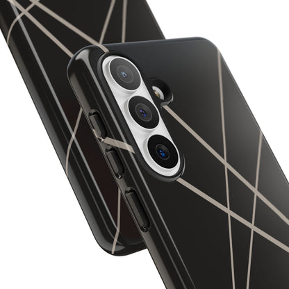 Abstract Black with Grey Lines Phone Case - Black Phone Case