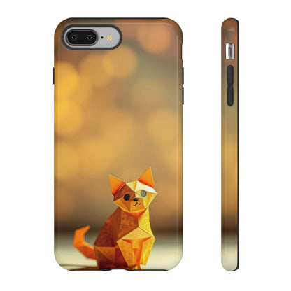 iPhone 8 Plus / Glossy Phone Case - Origami Cat Design Phone Case